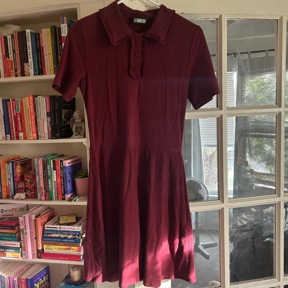 Reformation Burgundy Mini Dress